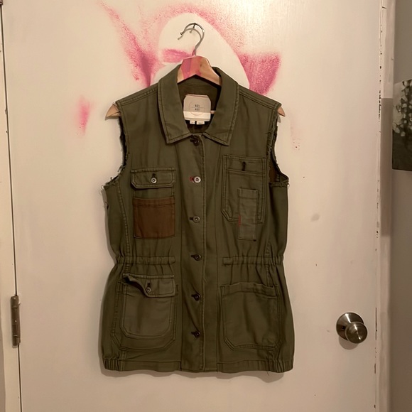 HEI HEI Anthropologie Upcycled Patchwork Embroidered Utility Military Vest Small - Picture 4 of 11